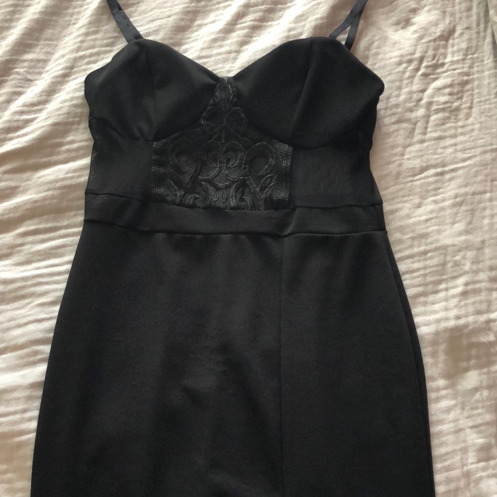 Little black dress w/ sheer waist